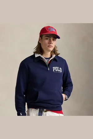 Ralph Lauren Fleece sweatshirt met kraag en logo