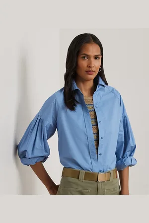 Ralph Lauren Katoenen poplin overhemd met blousonmouw