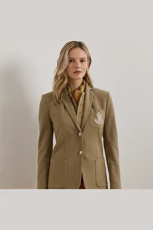 Ralph Lauren Jacquard blazer met goudkleurige patch
