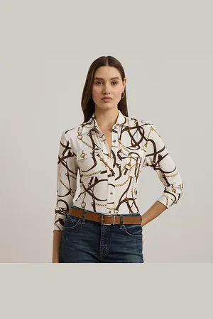 Ralph Lauren Slim fit jersey overhemd met riemprint