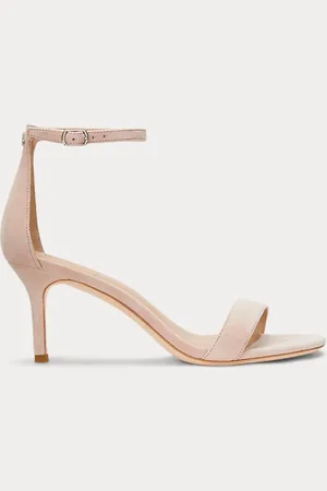 Ralph Lauren Allie suède sandaal met halfhoge hak