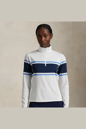 Ralph Lauren Jersey trui met kwartrits en stretch