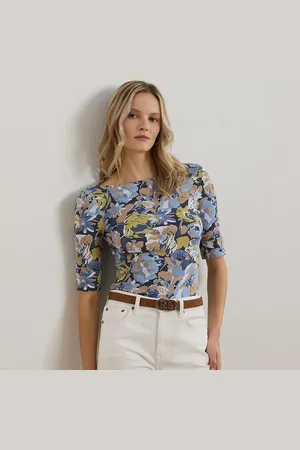 Ralph Lauren Petite - Gebloemd katoenen T-shirt met boothals