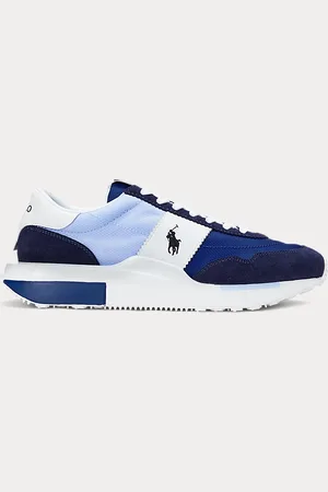 Ralph Lauren Train 89 sneaker van suède en Oxford