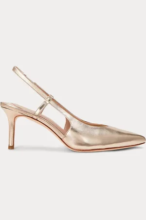 Ralph Lauren Khloe metallic leren slingback pump