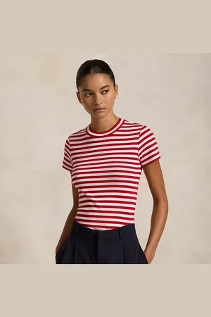 Ralph Lauren Geribbeld katoenen T-shirt met strepen