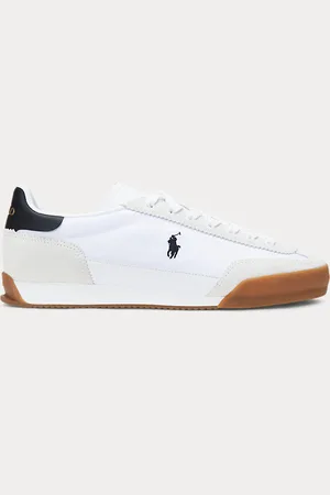 Ralph Lauren Hester sneaker van suède en canvas
