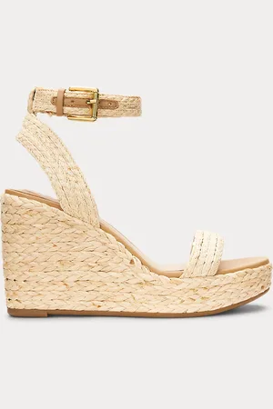 Ralph Lauren Hilarie IV gevlochten raffia espadrille
