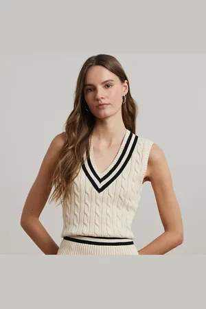 Ralph Lauren Kabelgebreide katoenen cricketspencer