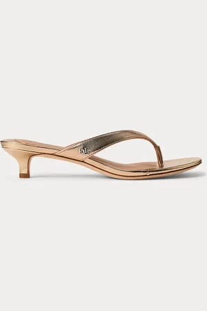 Ralph Lauren Francesca metallic sandaal van nappaleer