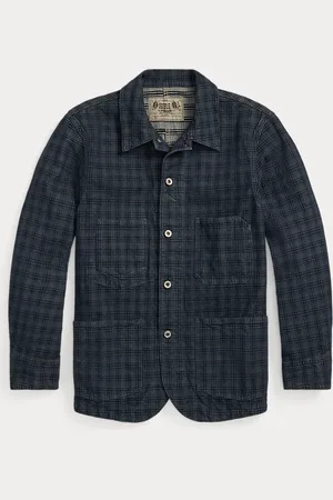 Ralph Lauren Geruite jacquard denim jas