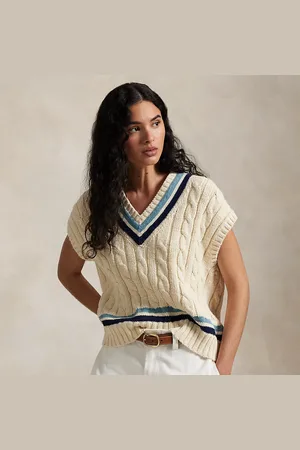 Ralph Lauren Kabelgebreide katoenen cricketspencer