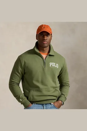 Ralph Lauren Grotere Maten - Fleece sweatshirt met kraag en logo