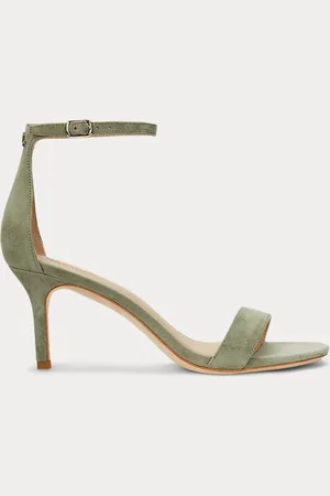 Ralph Lauren Allie suède sandaal met halfhoge hak