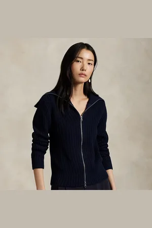 Ralph Lauren Geribbeld katoenen vest met rits