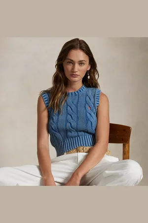 Ralph Lauren Cropped kabelgebreide katoenen spencer