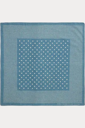 Ralph Lauren Indigo katoenen bandana met stippen
