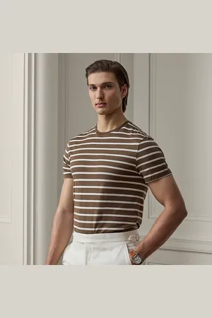 Ralph Lauren Gestreept lisle T-shirt met ronde hals