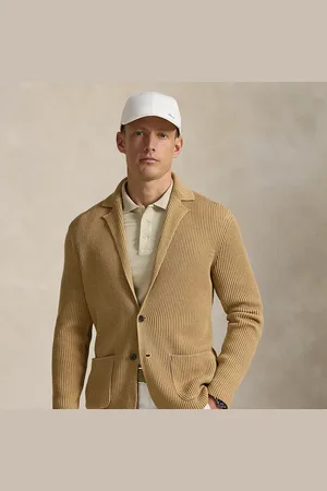 Ralph Lauren Mesh-gebreid blazervest van katoenmix