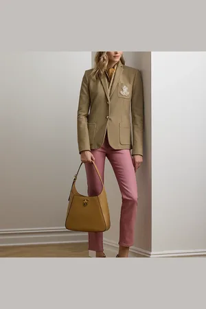 Ralph Lauren Tanner grote leren schoudertas