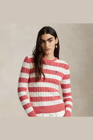 Ralph Lauren Gestreepte katoenen kabeltrui
