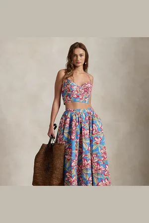 Ralph Lauren Gebloemde katoenen midirok