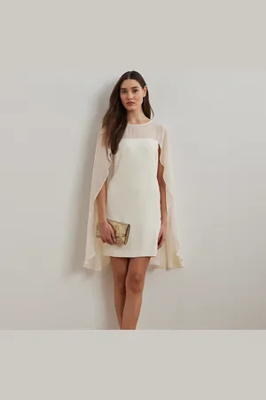 Ralph Lauren Georgette cocktailjurk met cape