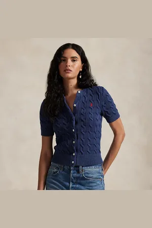 Ralph Lauren Katoenen kabelvest met korte mouwen