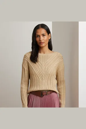 Ralph Lauren Katoenmix kabeltrui met boothals