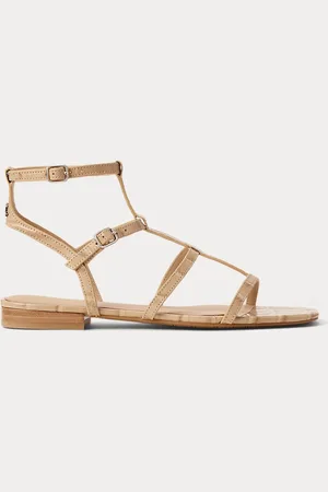Ralph Lauren Everley romeinse sandaal met krokoreli??f