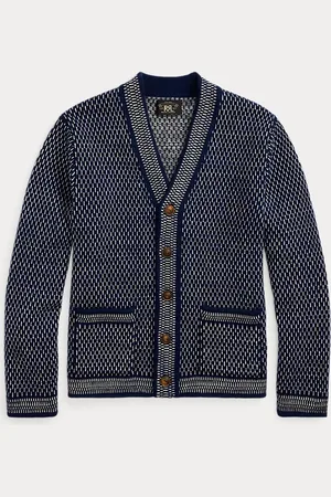 Ralph Lauren Indigo katoen-wollen vest met V-hals