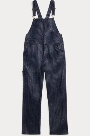 Ralph Lauren Indigo denim tuinbroek met stip-streep