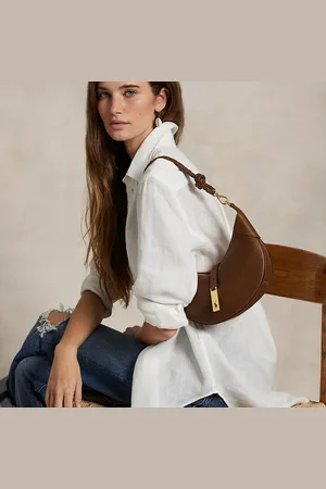 Ralph Lauren Leren Polo ID Mini Shoulder tas