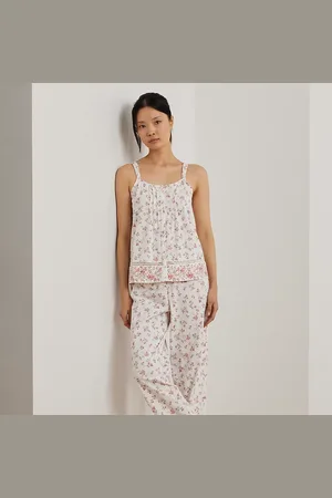 Ralph Lauren Enkellange jersey pyjamaset bloemen kant