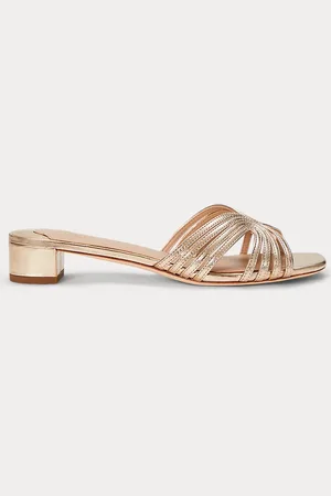 Ralph Lauren Fay metallic leren sandaal met bandjes