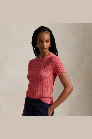Ralph Lauren Katoenen kabeltrui met korte mouwen