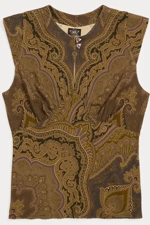 Ralph Lauren Bias-cut paisley blouse van keperstof