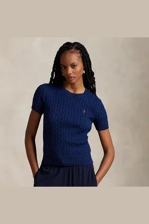 Ralph Lauren Katoenen kabeltrui met korte mouwen