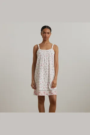 Ralph Lauren Jersey gebloemd nachthemd met kant