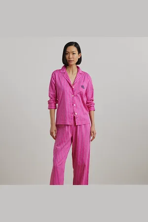 Ralph Lauren Gestreepte satinet pyjama van katoenmix