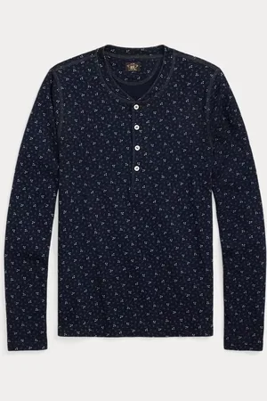 Ralph Lauren Indigo katoen-linnen henley-shirt