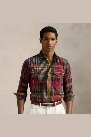 Ralph Lauren Classic fit geruit madras werkoverhemd