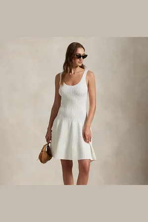 Ralph Lauren Kabelgebreide mouwloze jurk