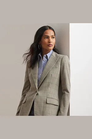 Ralph Lauren Katoenmix keperstof blazer met Glen-ruit