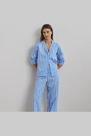 Ralph Lauren Gestreepte satinet slaapset met logo