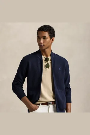 Ralph Lauren Mesh katoenen trui met volledige rits
