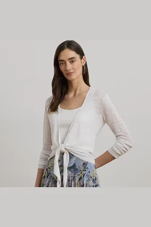 Ralph Lauren Linnen vest met strik aan de voorkant