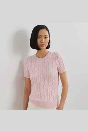 Ralph Lauren Katoenen kabeltrui met korte mouwen