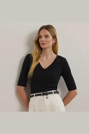 Ralph Lauren T-shirt met V-hals en halflange mouw