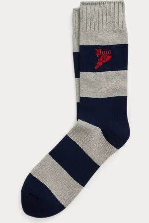 Ralph Lauren Crewsokken met rugbystreep van katoenmix
